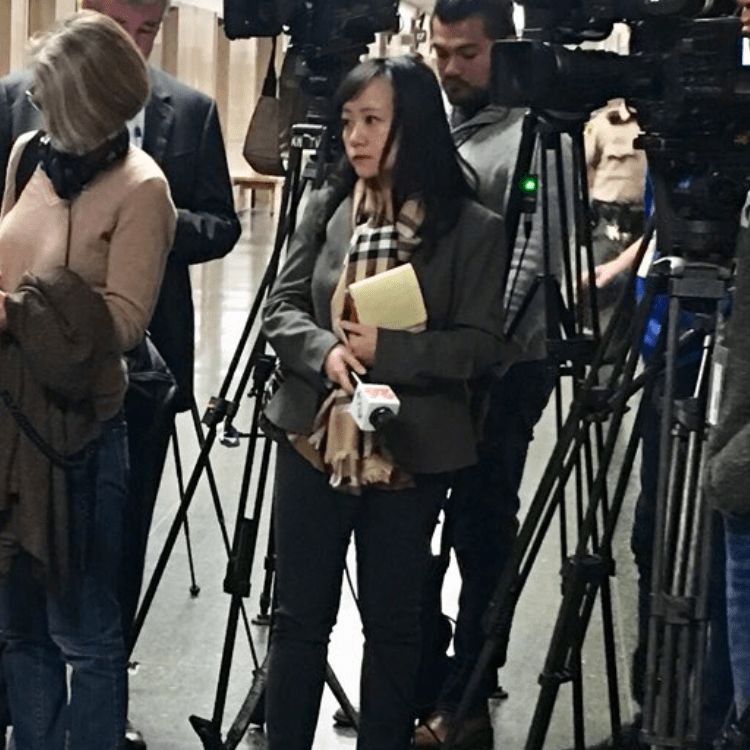 Ellen was waiting for jury verdict of a criminal case, in which a man was charged with five counts of murder, outside of a courtroom at San Francisco Superior Court. (Dec. 11, 2017)